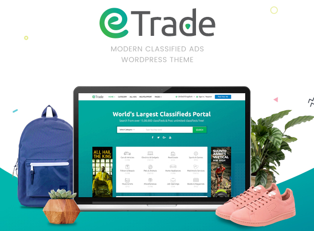 Trade - Modern Classified Ads WordPress Theme Classified WordPress Themes