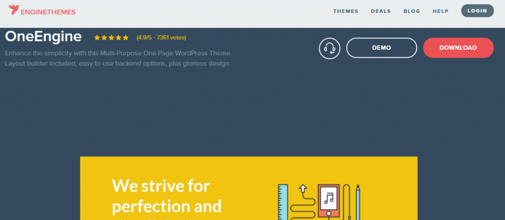 OneEngine - One-page WordPress Theme 