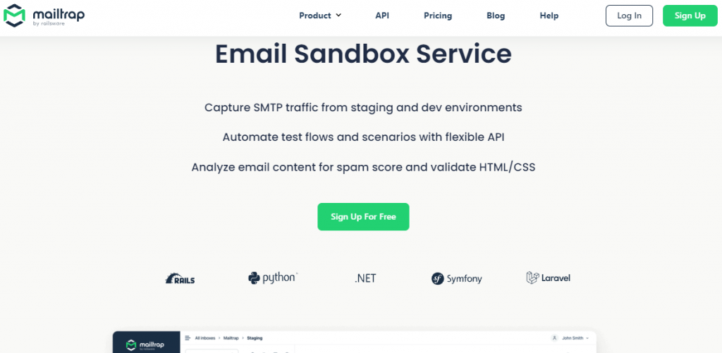  Mailtrap – Best HTML validation and Spam tester tool