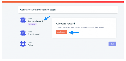 Advocate Reward Configuration in Retainful Referral Program Tool