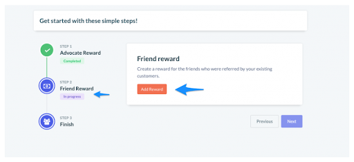 Friends reward option in Retainful Referral Program