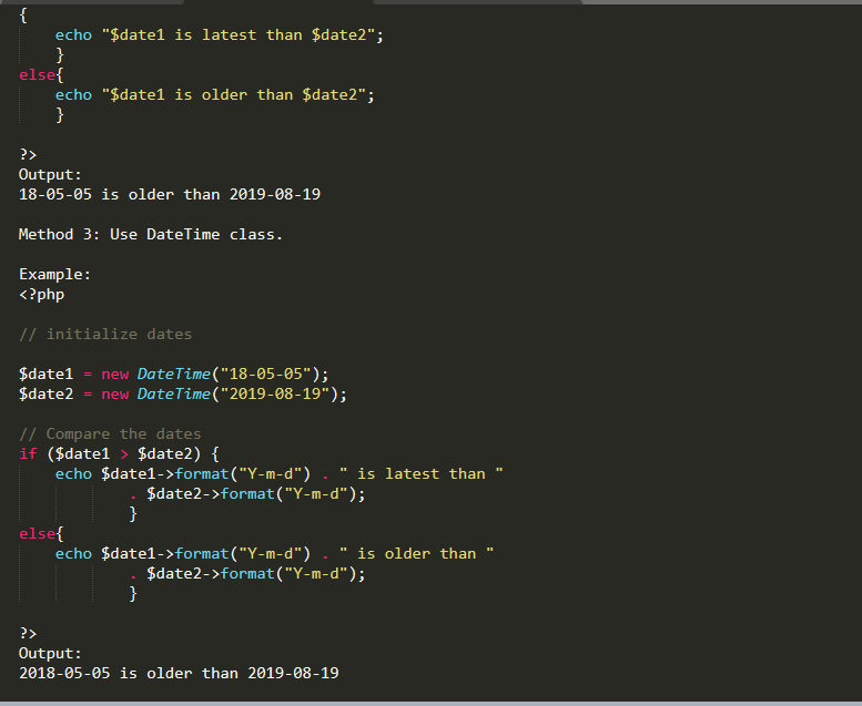 How to compare two dates in php