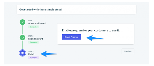 Referral Program option in Retainful Referral Tool
